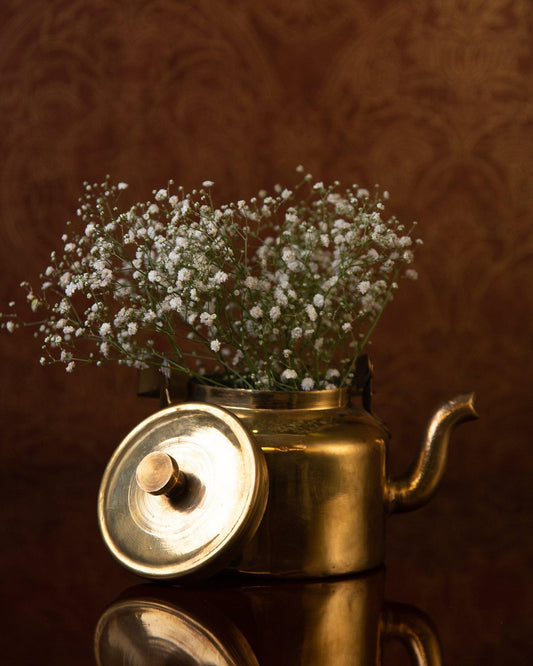 Antique Brass Kettle Vase - TesuHome Decor