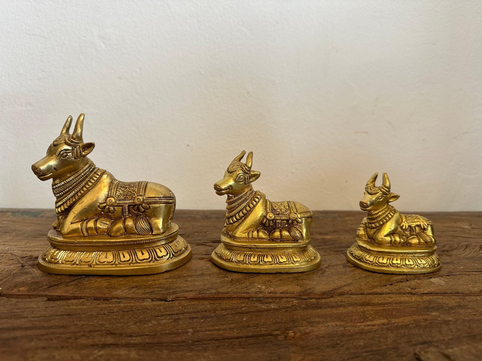 Antique Brass Nandi Idol - TesuBrass Sculptures