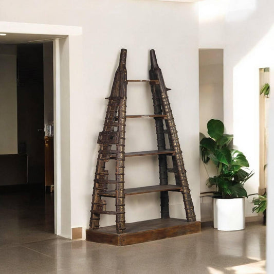 Antique Brass Wooden Rack - TesuWooden Rack