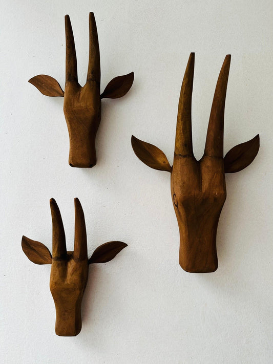 Antique Cow Head Wall Decor ( Set of 3 ) - TesuWall Decor