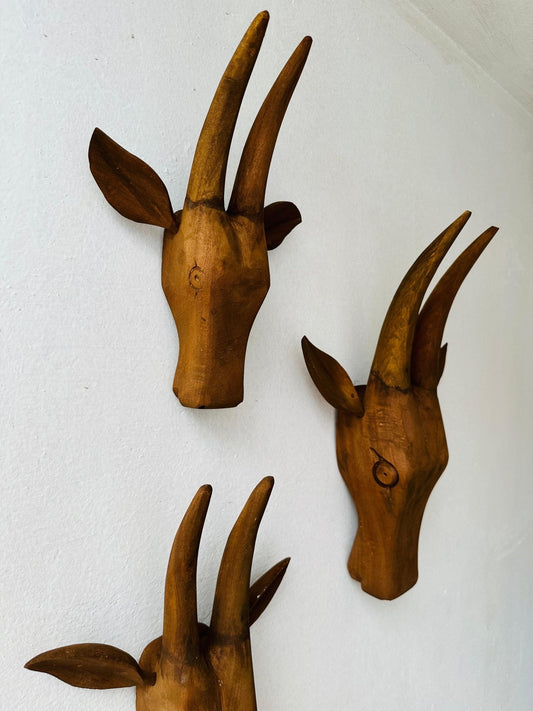 Antique Cow Head Wall Decor ( Set of 3 ) - TesuWall Decor