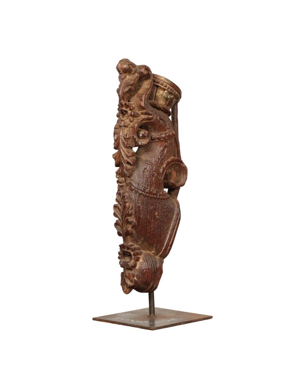 Antique Finish Teak Bracket - Heritage Floral Carving - TesuWooden Bracket