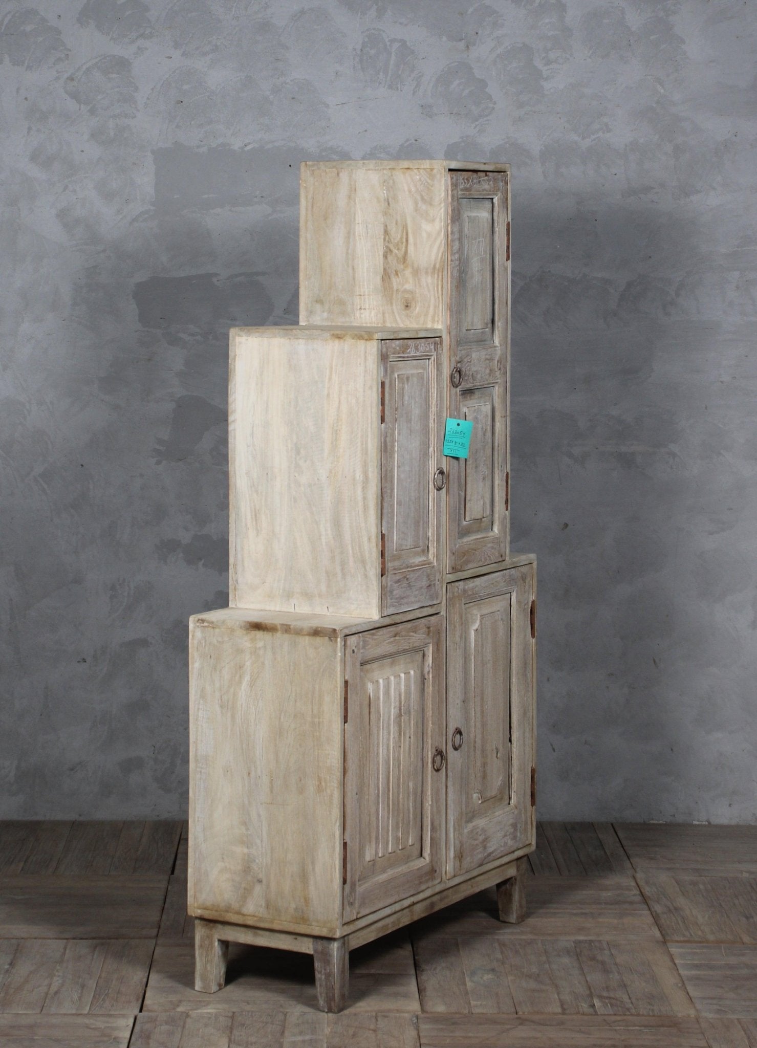Antique Four Door Mango Wood Storage Cabinet - TesuCabinets & Storage