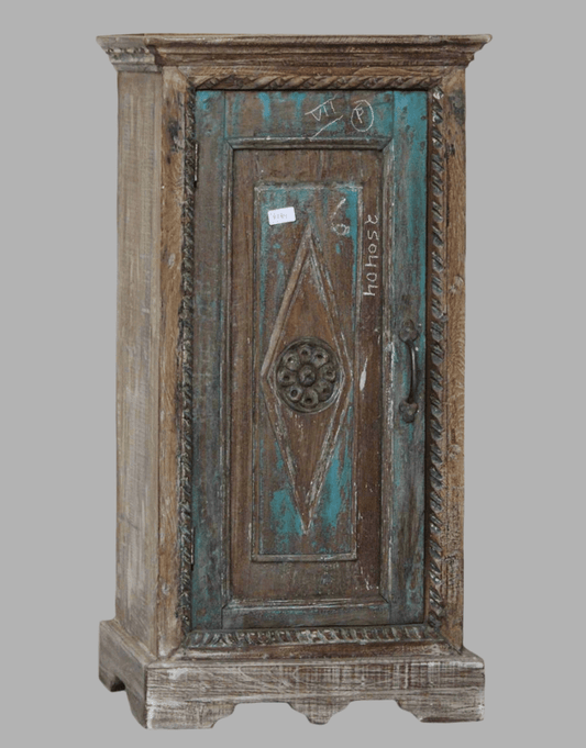 Antique Style Mango Wood Bedside Storage Cabinet - Handcrafted - TesuCabinets & Storage