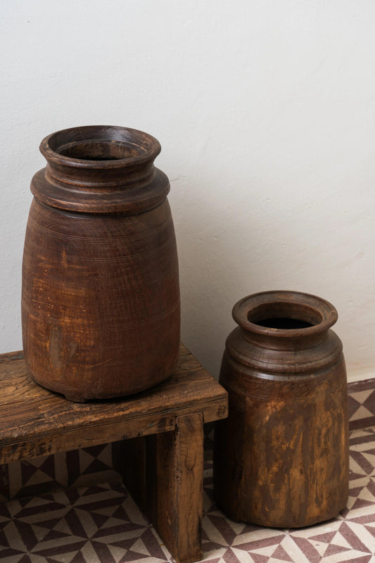 Antique Timber Vessel - TesuWooden Pot
