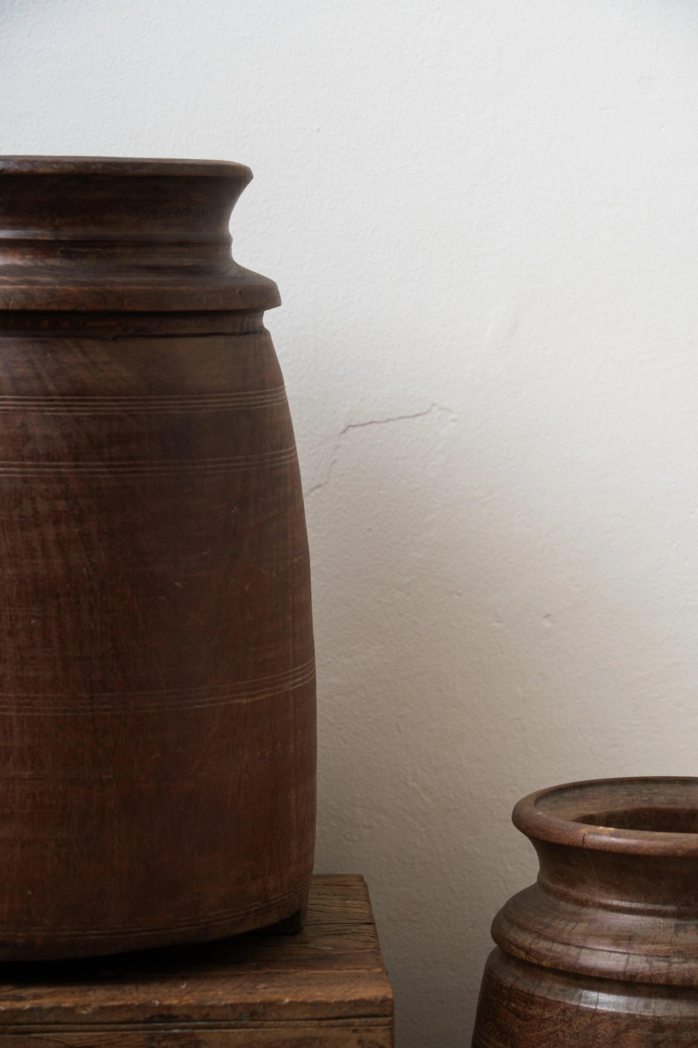 Antique Timber Vessel - TesuWooden Pot