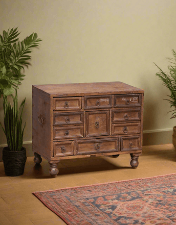 Antique Wood Multi Drawer Chest - TesuCabinets & Storage
