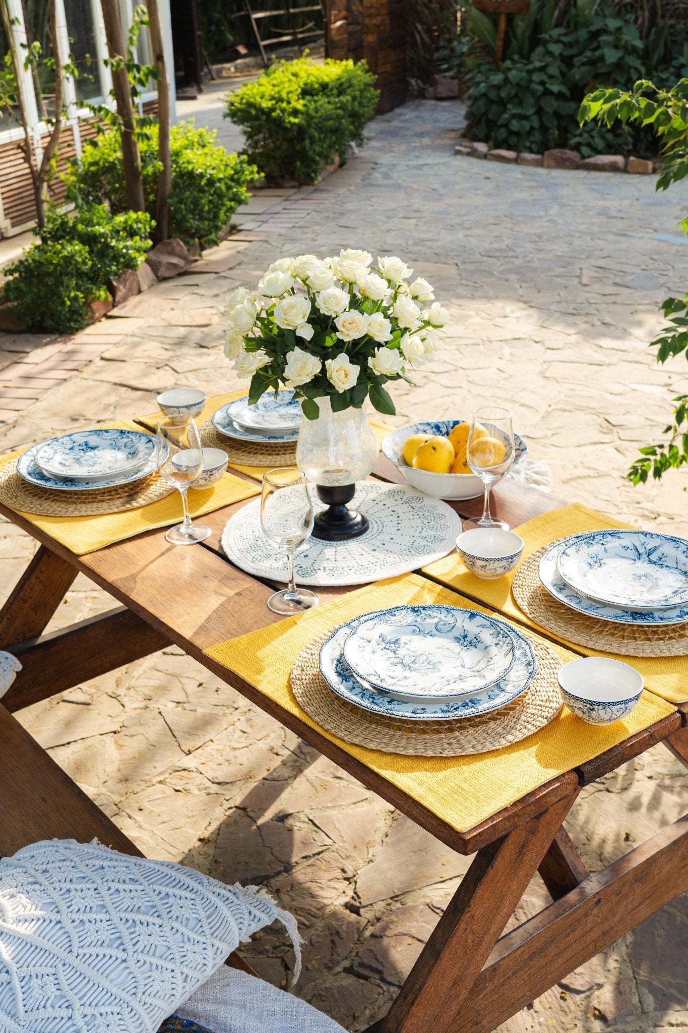 Arezzo Dinner Set - White and Blue - TesuHome & Kitchen