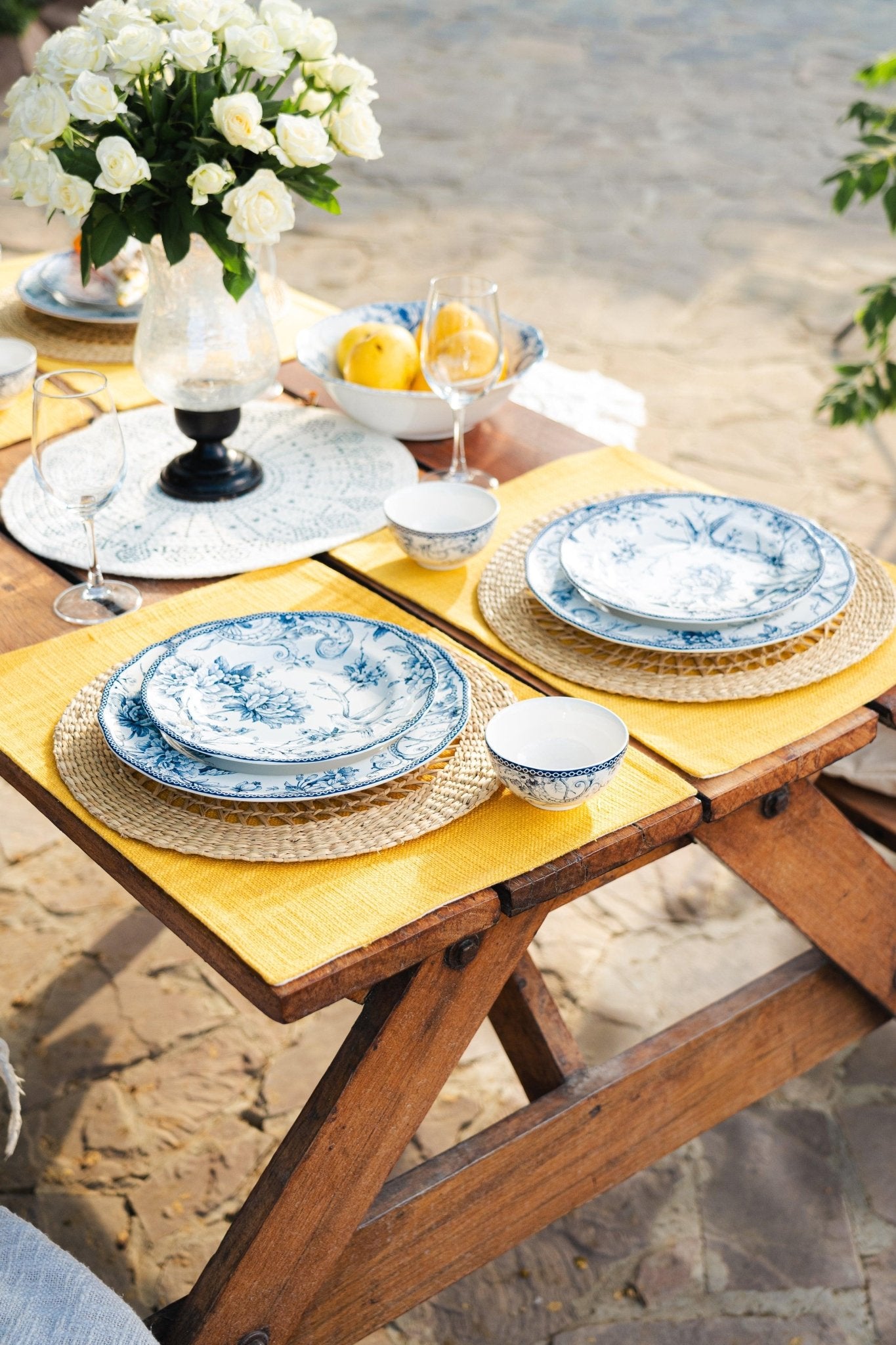Arezzo Dinner Set - White and Blue - TesuHome & Kitchen