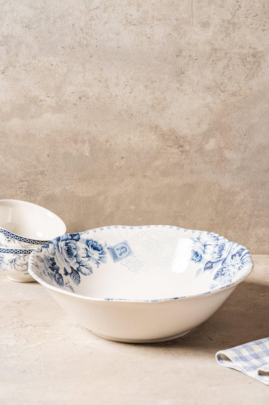 Arezzo Pasta Bowl - Blue and White - TesuHome & Kitchen