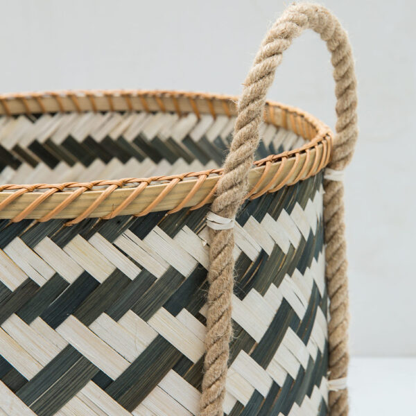 Zigzag Bamboo Handcrafted Storage Basket