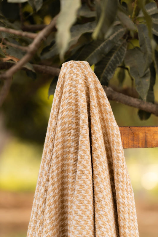 Beige Checkered Throw - TesuThrows