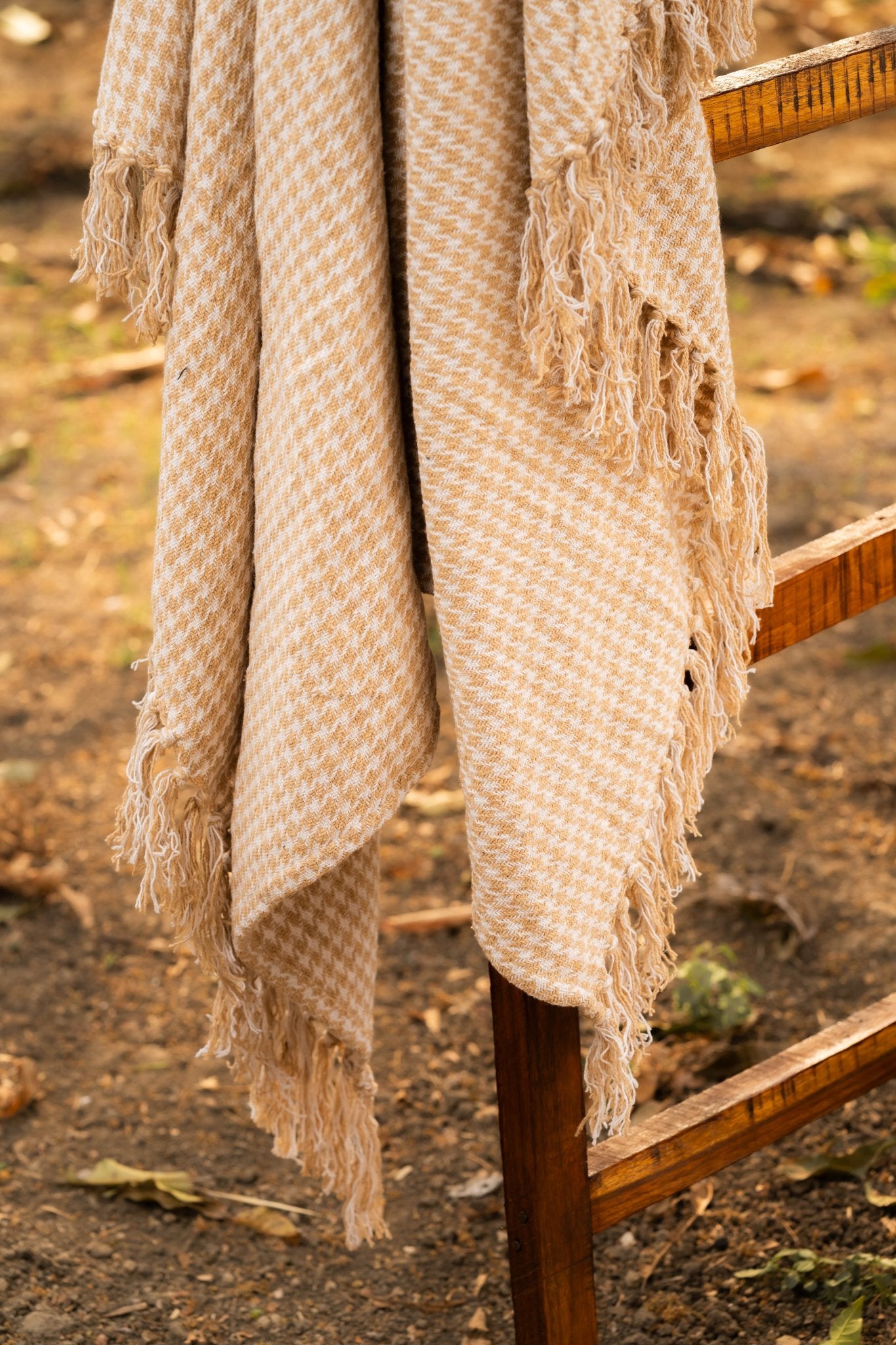 Beige Checkered Throw - TesuThrows
