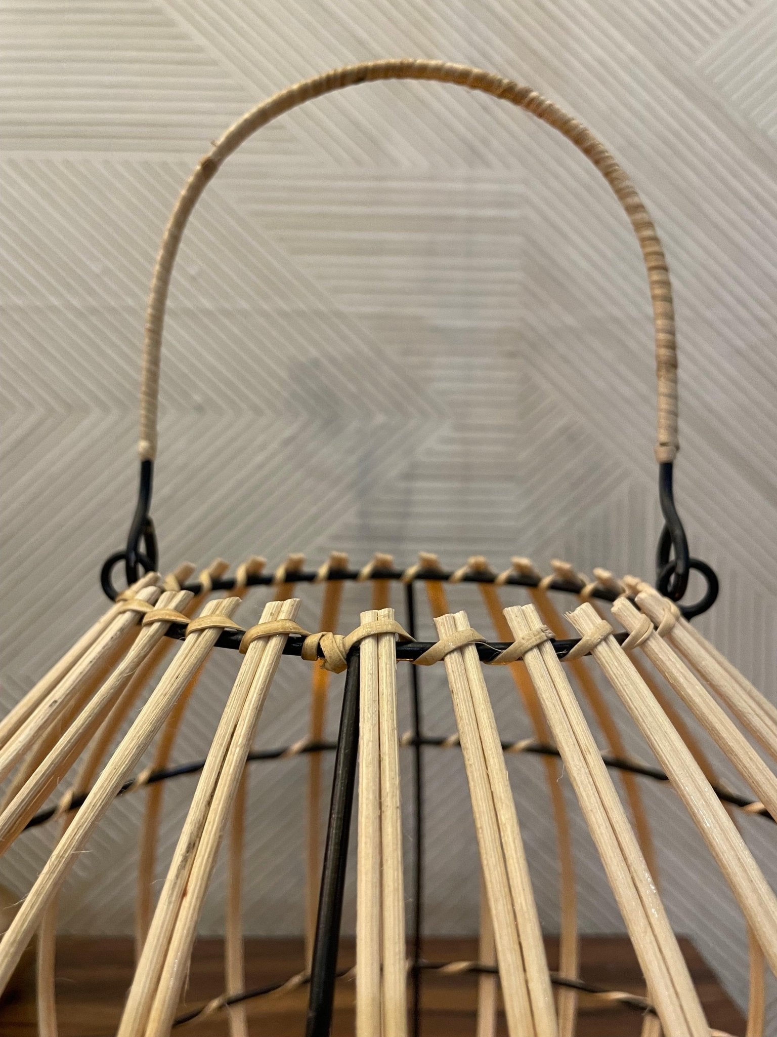 Black & Neutral Round Rattan Lantern - TesuTable Lamp