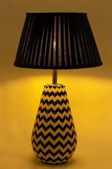 Blue & White Resin Table Lampshade - TesuTable Lamp