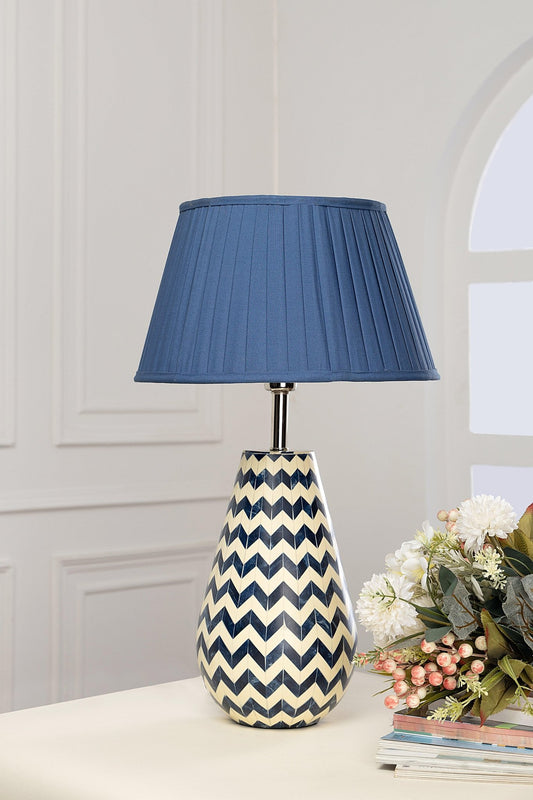 Blue & White Resin Table Lampshade - TesuTable Lamp