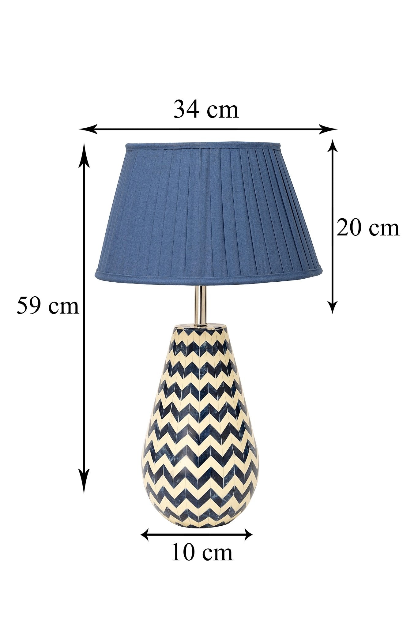 Blue & White Resin Table Lampshade - TesuTable Lamp