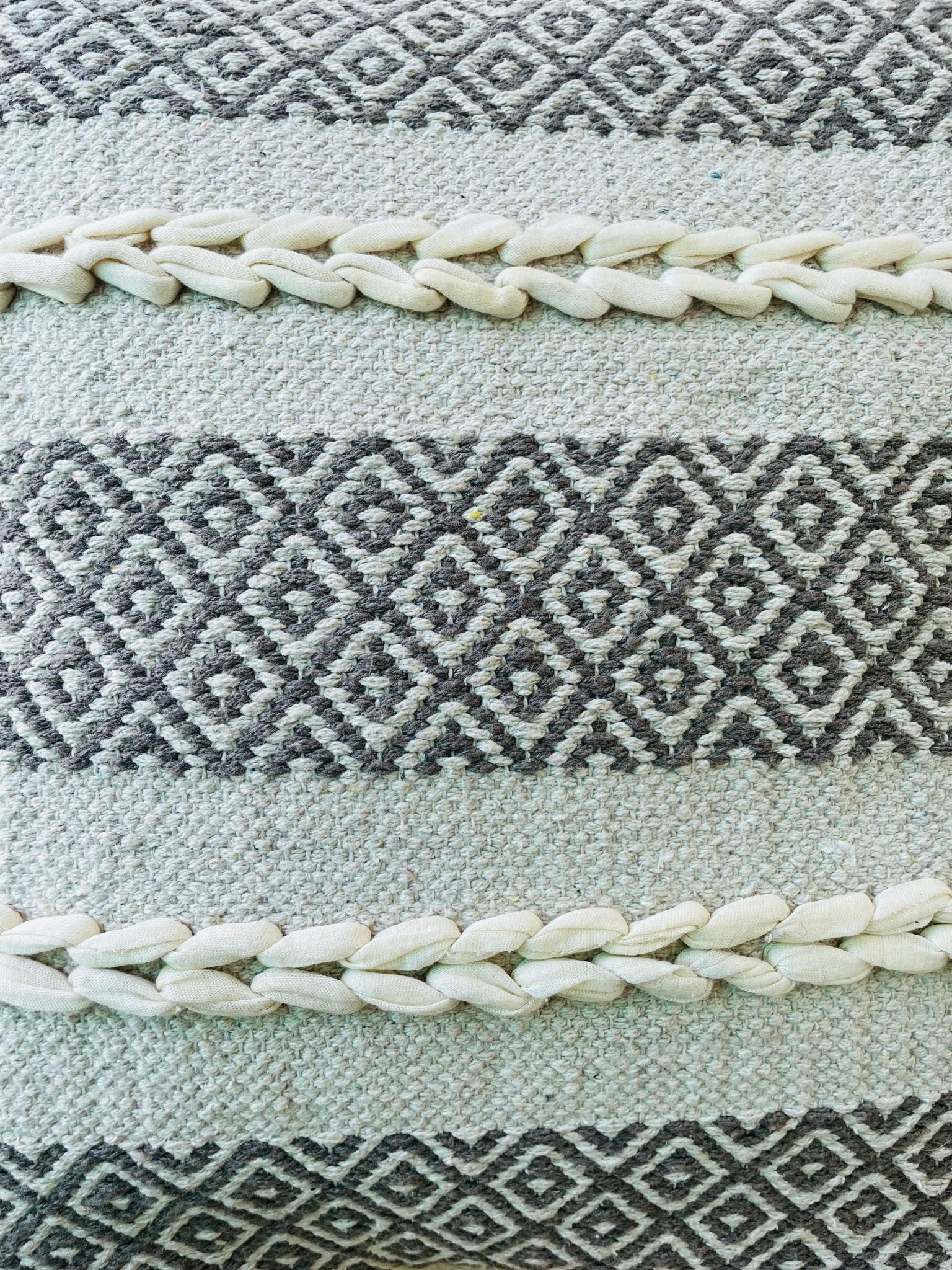 Bohemian Natural Cotton Cushion Covers - Grey and White - TesuCushion Covers