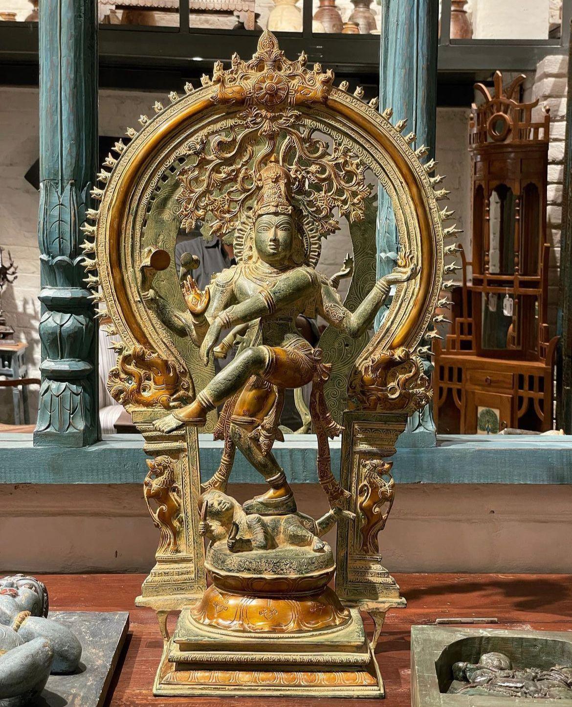 Brass Lord Shiva Dancing Statue - Handcrafted Nataraja Sculpture for Home Decor - TesuBrass Sculptures