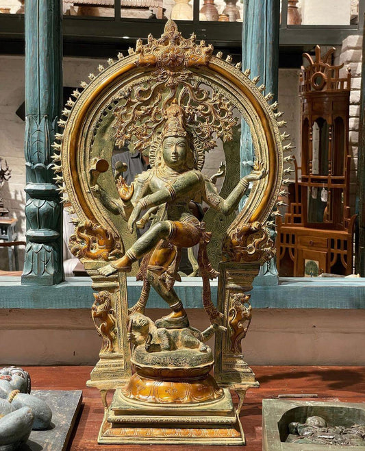 Brass Lord Shiva Dancing Statue - Handcrafted Nataraja Sculpture for Home Decor - TesuBrass Sculptures
