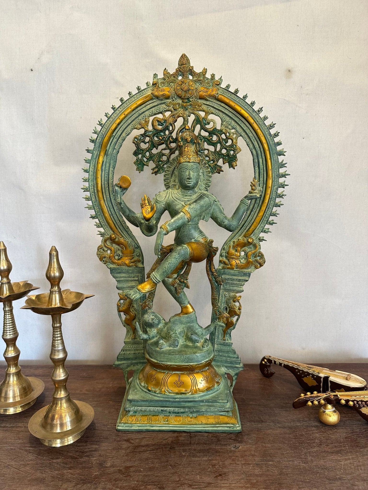 Brass Lord Shiva Dancing Statue - Handcrafted Nataraja Sculpture for Home Decor - TesuBrass Sculptures