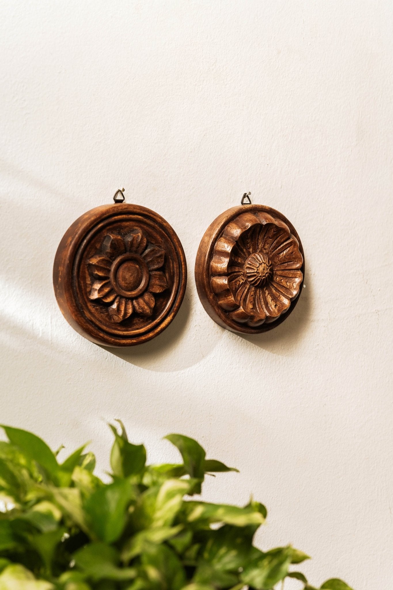 Carved Flora Wall Art Set of 2 - TesuWall Decor