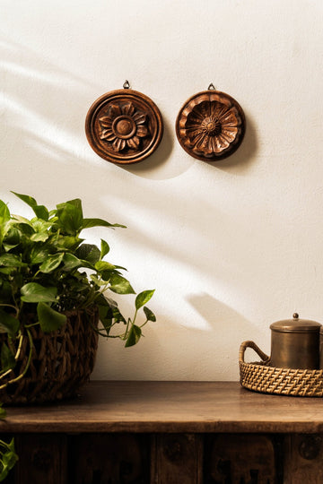 Carved Flora Wall Art Set of 2 - TesuWall Decor