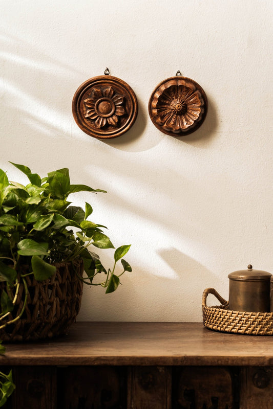 Carved Flora Wall Art Set of 2 - TesuWall Decor