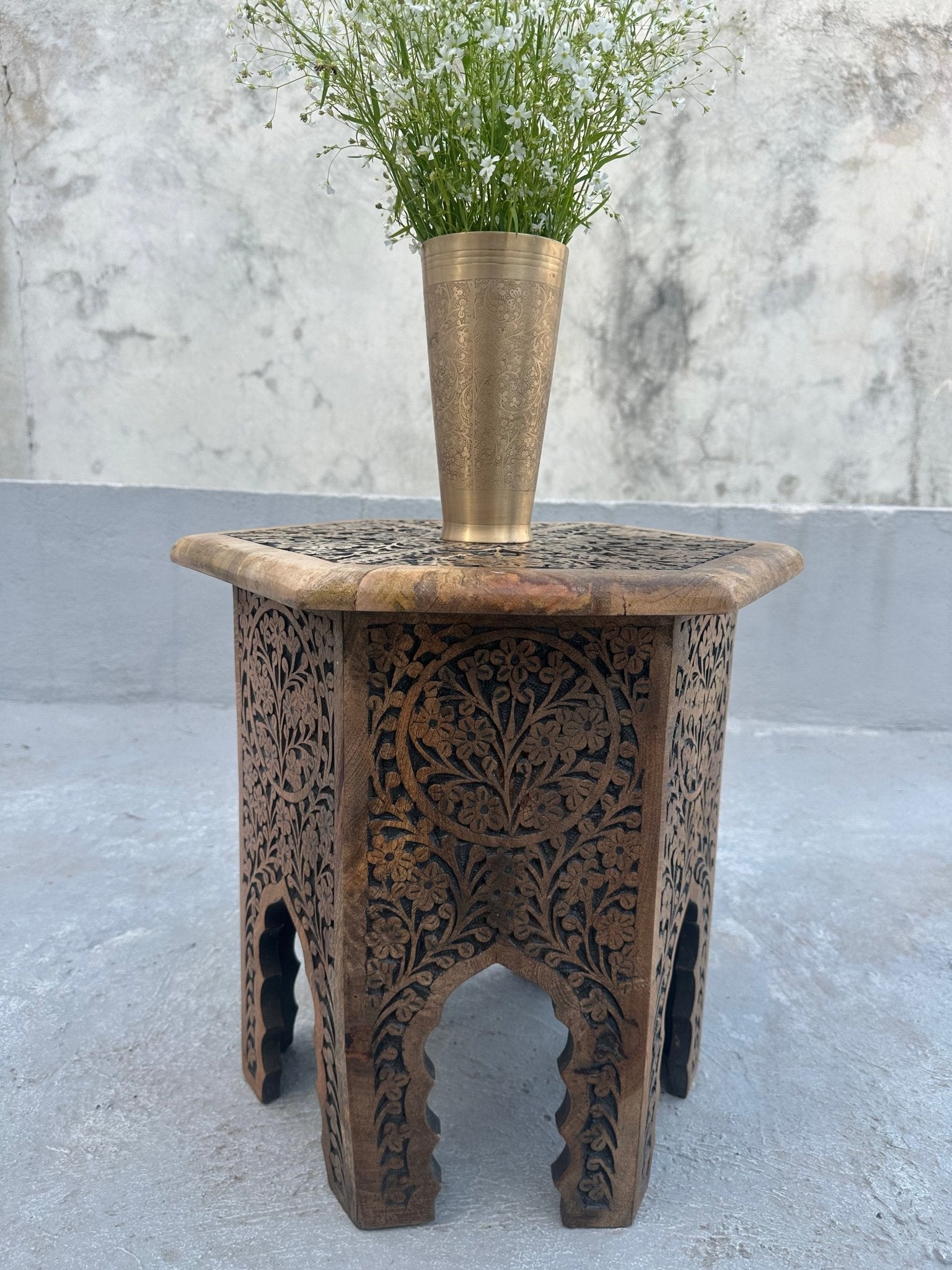 Carved Relic Stool - TesuStool