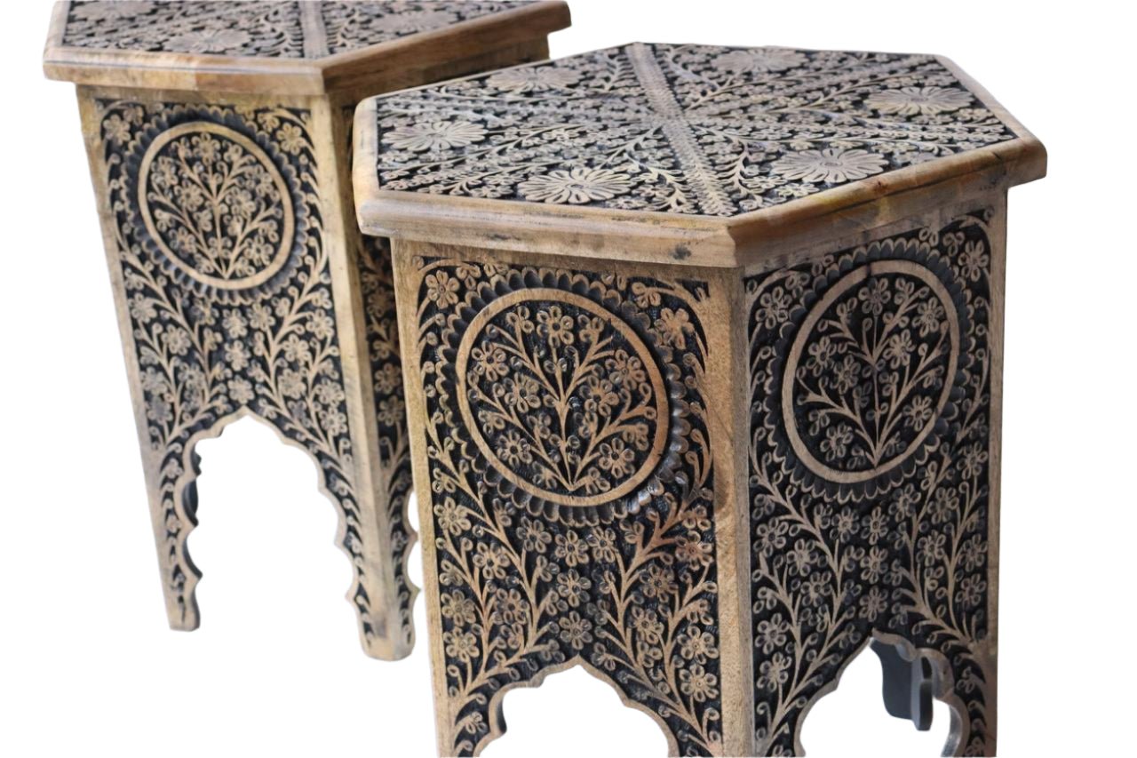 Carved Relic Stool - TesuStool