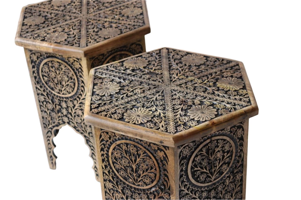 Carved Relic Stool - TesuStool