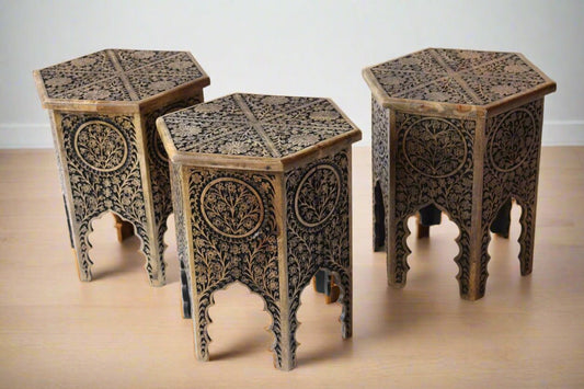 Carved Relic Stool - TesuStool