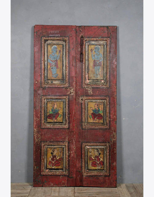 Celestial Temple Door Panel - Handcrafted Heritage Art for Home - TesuWall Decor
