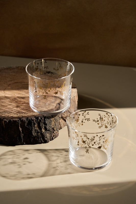 Clear Goblet Glasses With Golden Rim (Set of 6) - TesuGlasses