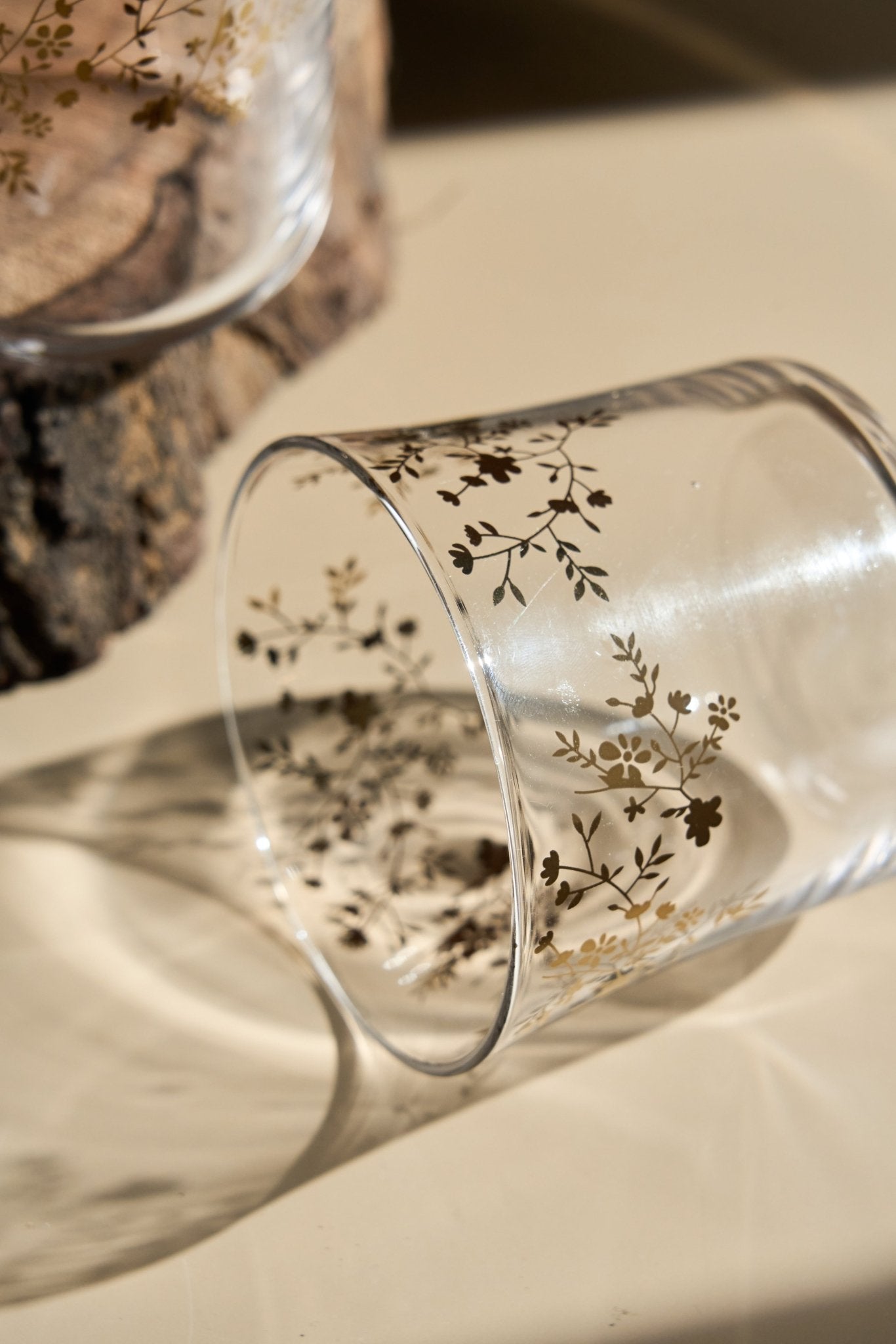 Clear Goblet Glasses With Golden Rim (Set of 6) - TesuGlasses