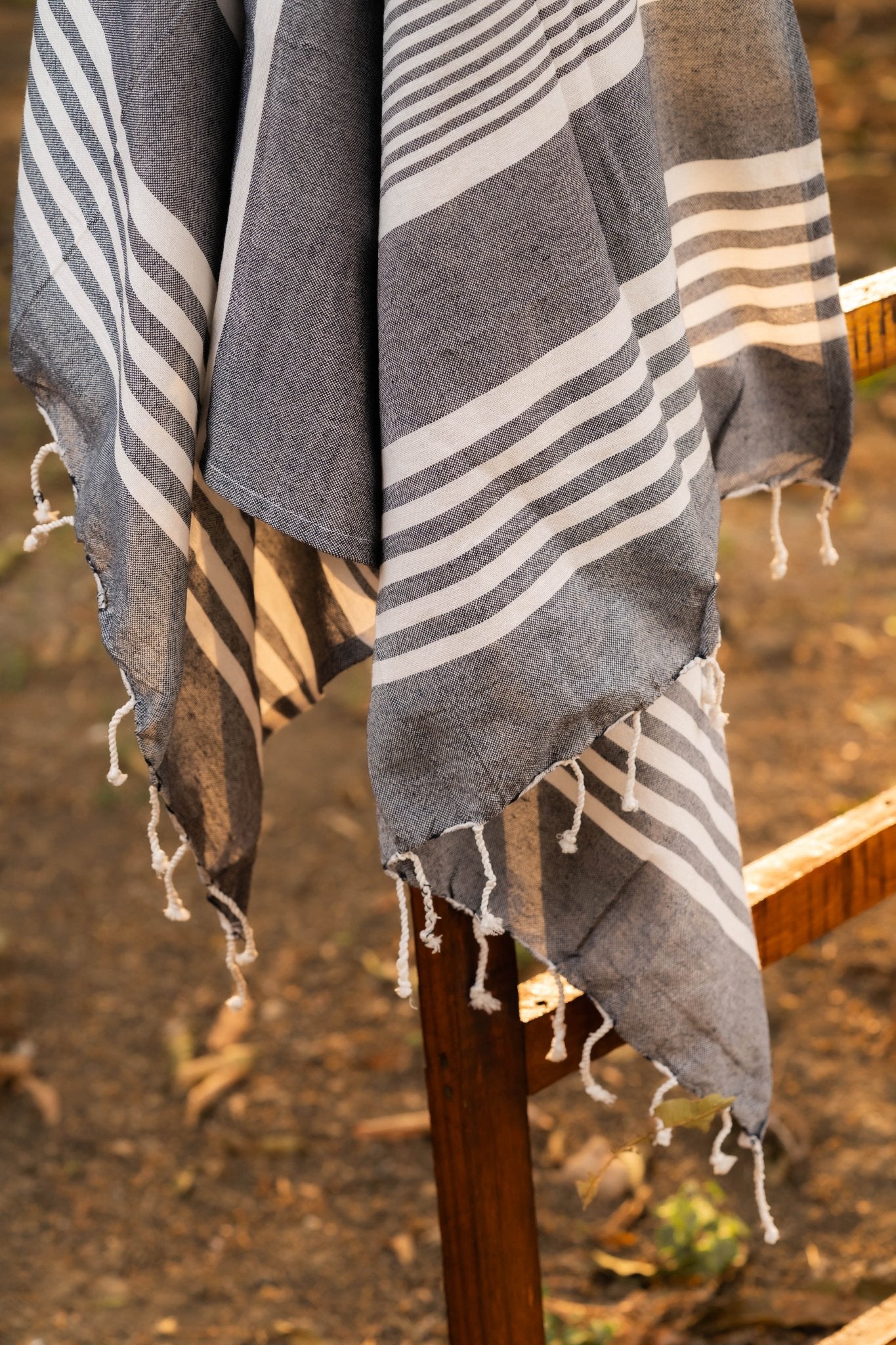 Coastal Charcoal Beach Towel - TesuTowels