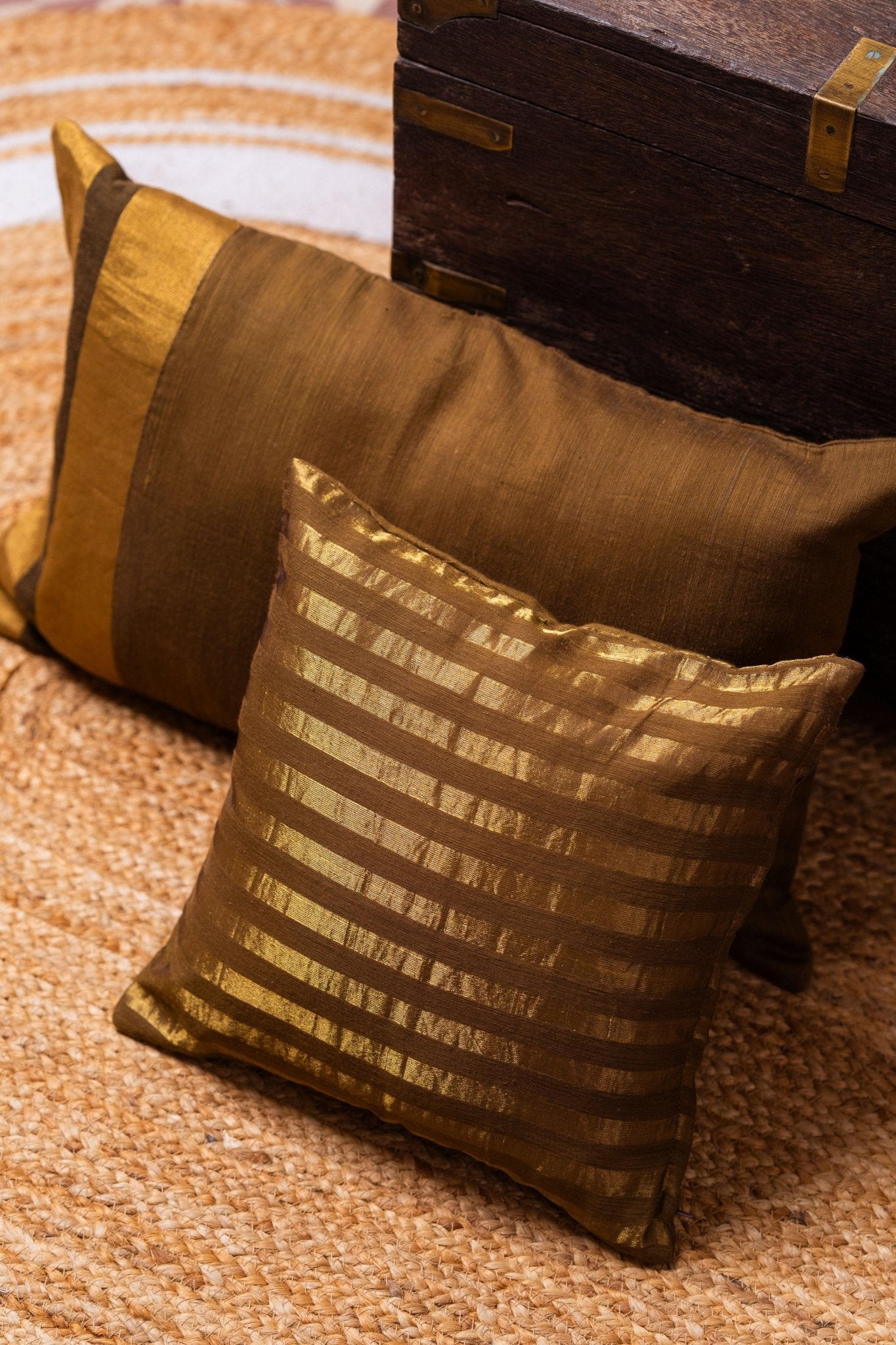 Cocoa Shine Maheshwari Silk Cushion Covers - TesuCushion Covers