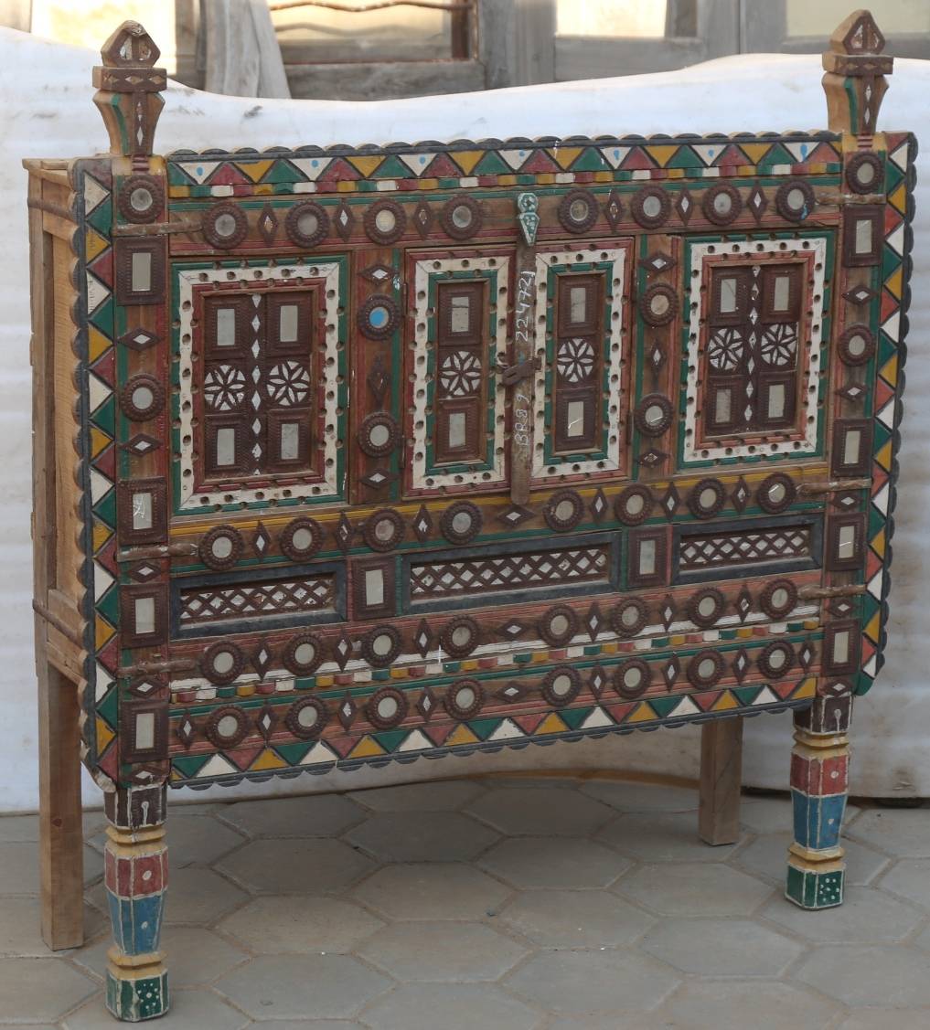 Colorful Jali Damchiya - Traditional Painted Finish - TesuCabinets & Storage