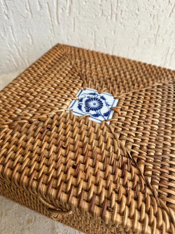 Designer Rattan Square Storage Box - TesuCabinets & Storage