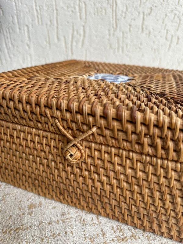 Designer Rattan Square Storage Box - TesuCabinets & Storage