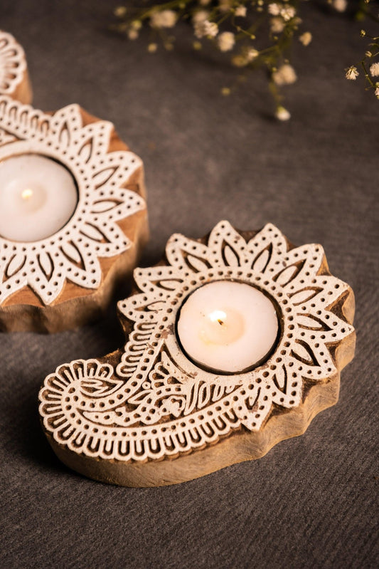 Designer Tealight Holder Set of 2 - TesuCandles & Candle Holders