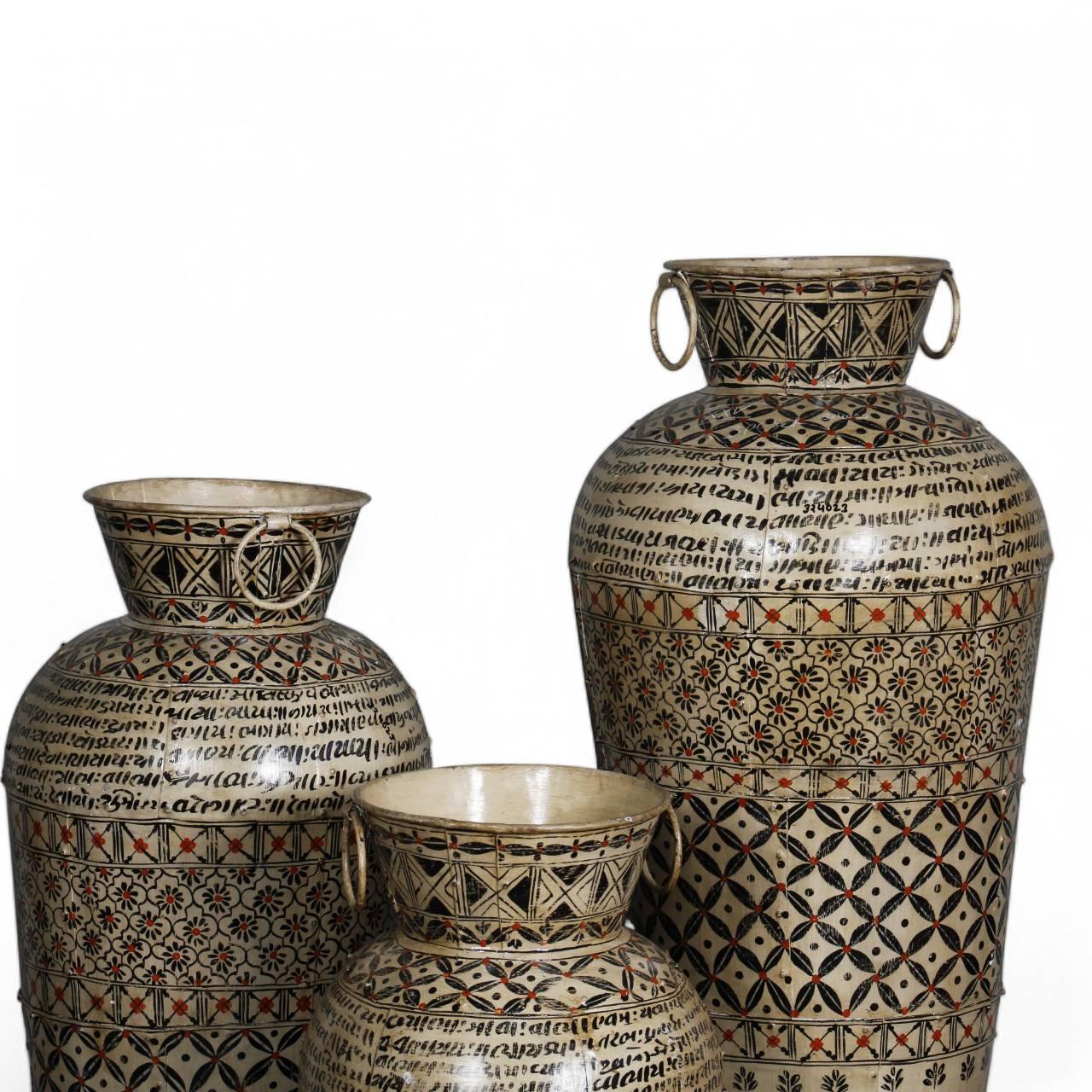 Eterna Handpainted Iron Pots - Set of 3 - TesuHome & Kitchen