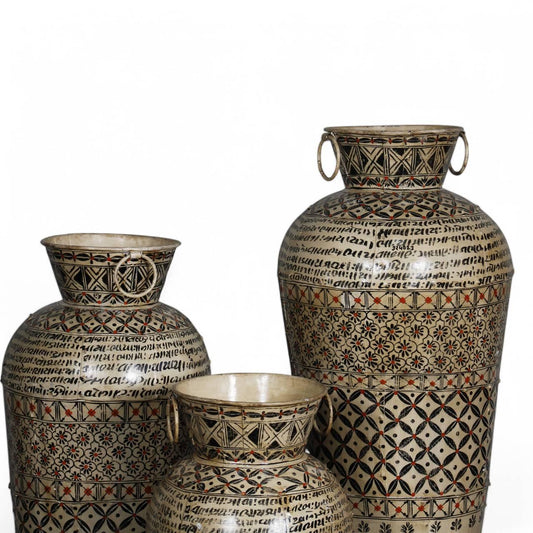Eterna Handpainted Iron Pots - Set of 3 - TesuHome & Kitchen