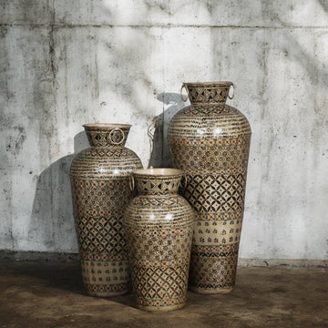Eterna Handpainted Iron Pots - Set of 3 - TesuHome & Kitchen