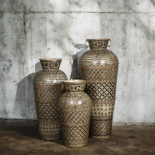 Eterna Handpainted Iron Pots - Set of 3 - TesuHome & Kitchen