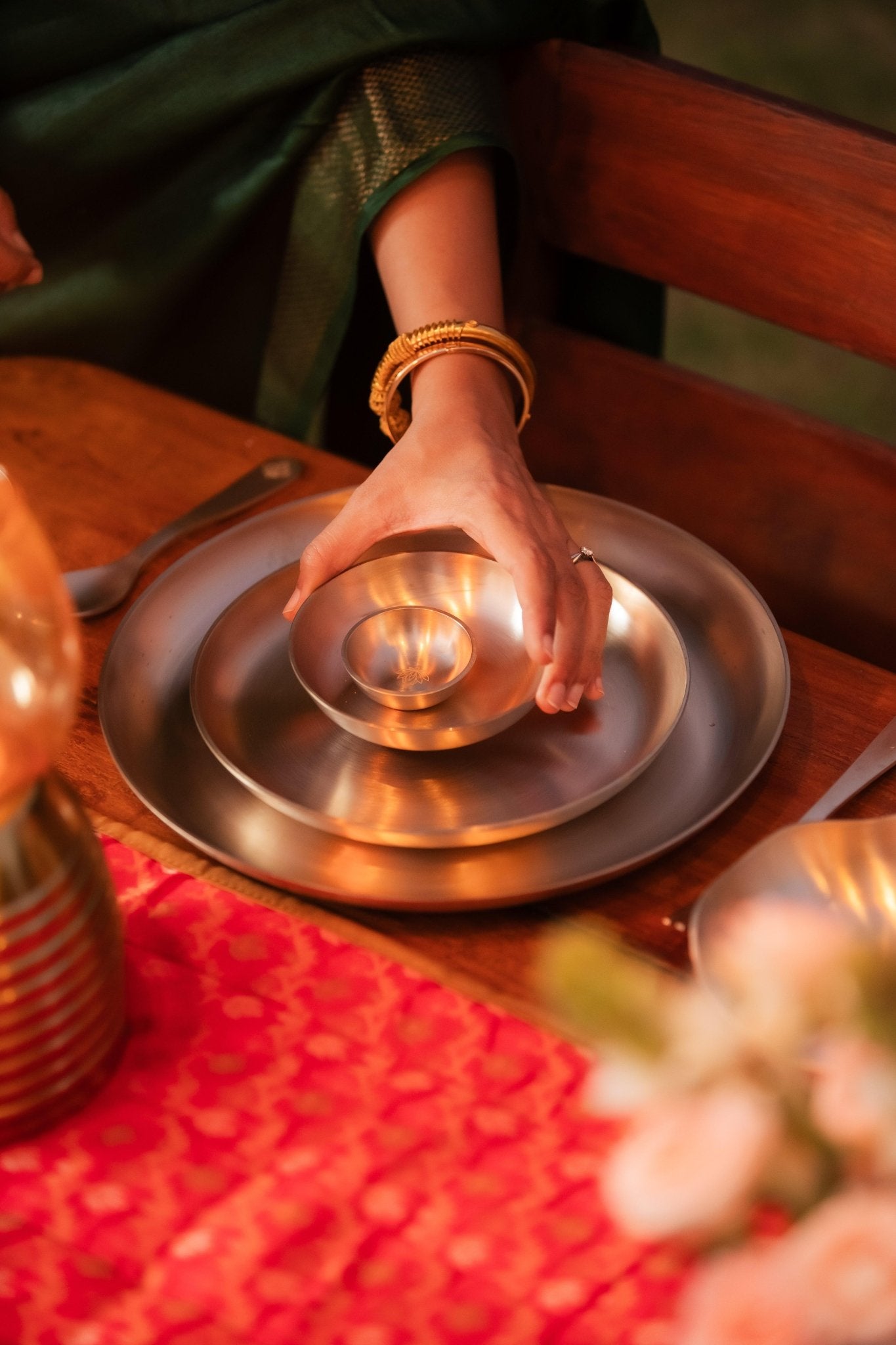 Exotic Kansa Dinnerware - 58 Pieces - TesuHome & Kitchen