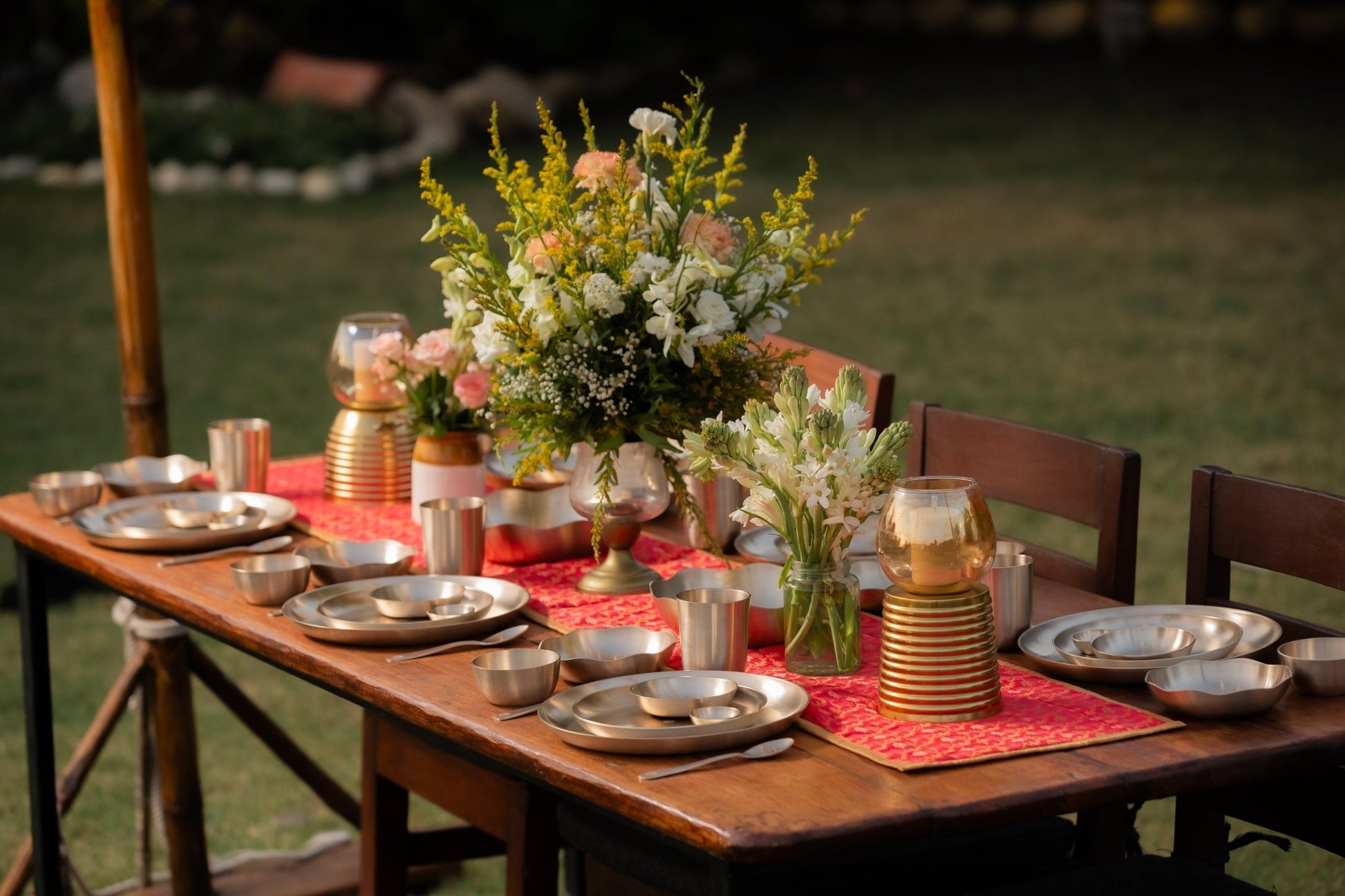 Exotic Kansa Dinnerware - 58 Pieces - TesuHome & Kitchen