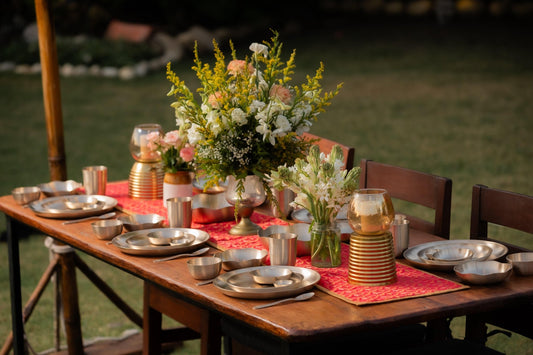 Exotic Kansa Dinnerware - 58 Pieces - TesuHome & Kitchen