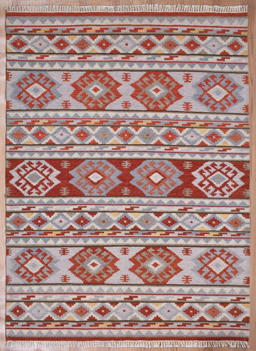 Flatweave Handmade Beige Caucasian Rugs - TesuRugs