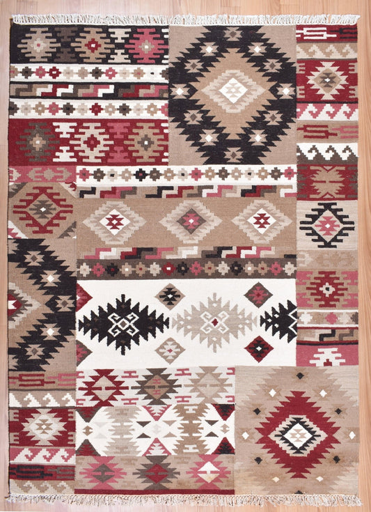Flatweave Handmade Geometric Weave Caucasian Rugs - TesuRugs